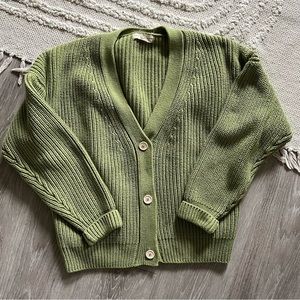 Tradlands Shelter Cotton Cardigan in Clover, XS